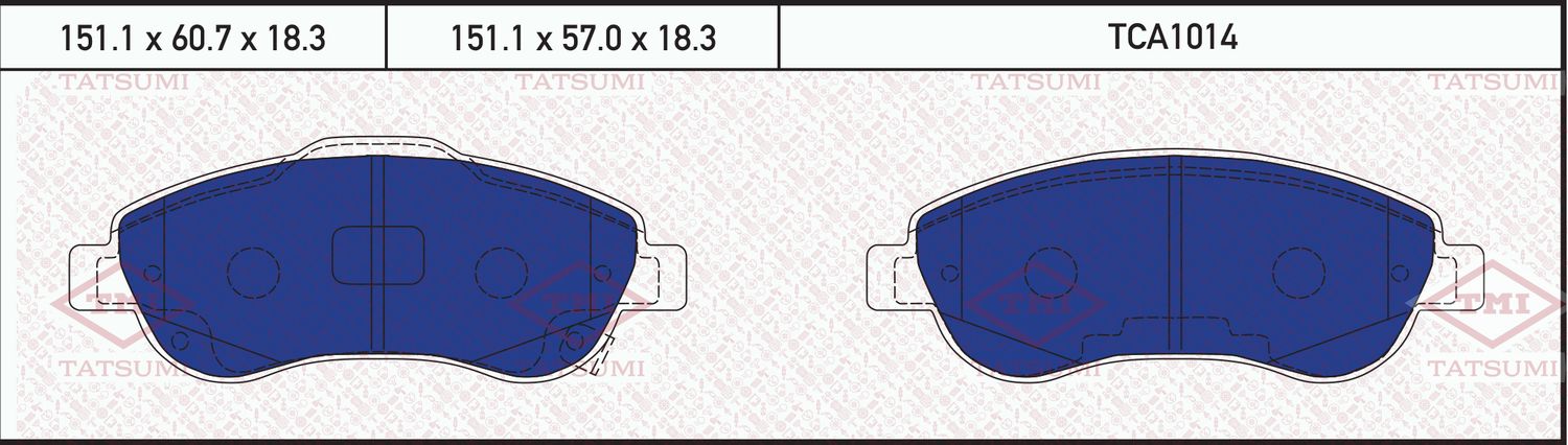 Колодки тормозные HONDA CR-V 07- перед. (Tatsumi). Артикул TCA1014