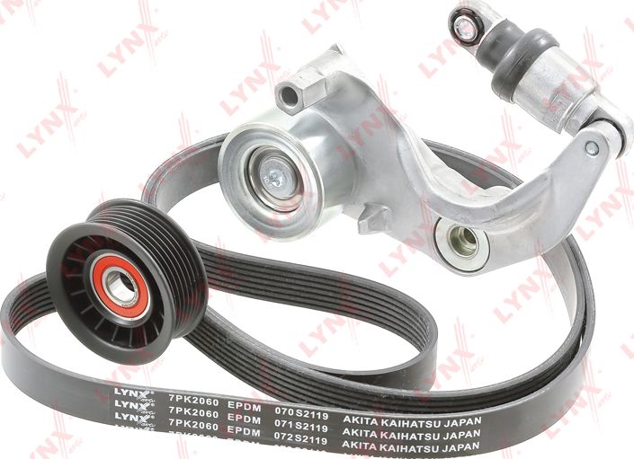 Приводной ремень поликлиновой с роликами (комплект) LYNXauto. Артикул PK-5003