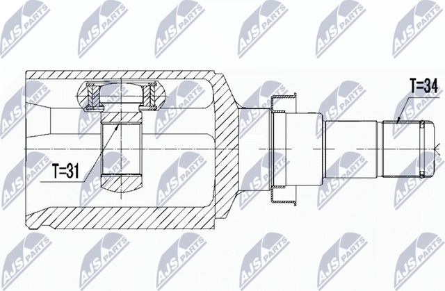 Шрус внутренний (граната) NTY. Артикул NPW-DW-021