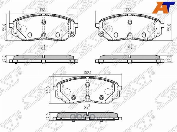 Колодки тормозные FR KIA SORENTO 15- (SAT). Артикул ST58101C5A00