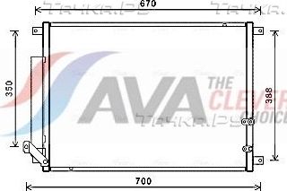 Радиатор кондиционера (конденсатор) AVA (алюминий). Артикул CC5001D