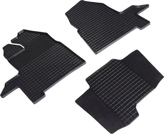 Коврики резиновые Seintex с узором сетка для салона Ford Transit Custom (1+2) 2017-2026. Артикул 89171