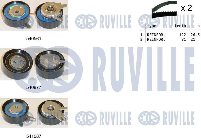 Ремень ГРМ с роликами (комплект) Ruville для Volvo V70 I 1995-2000. Артикул 550143