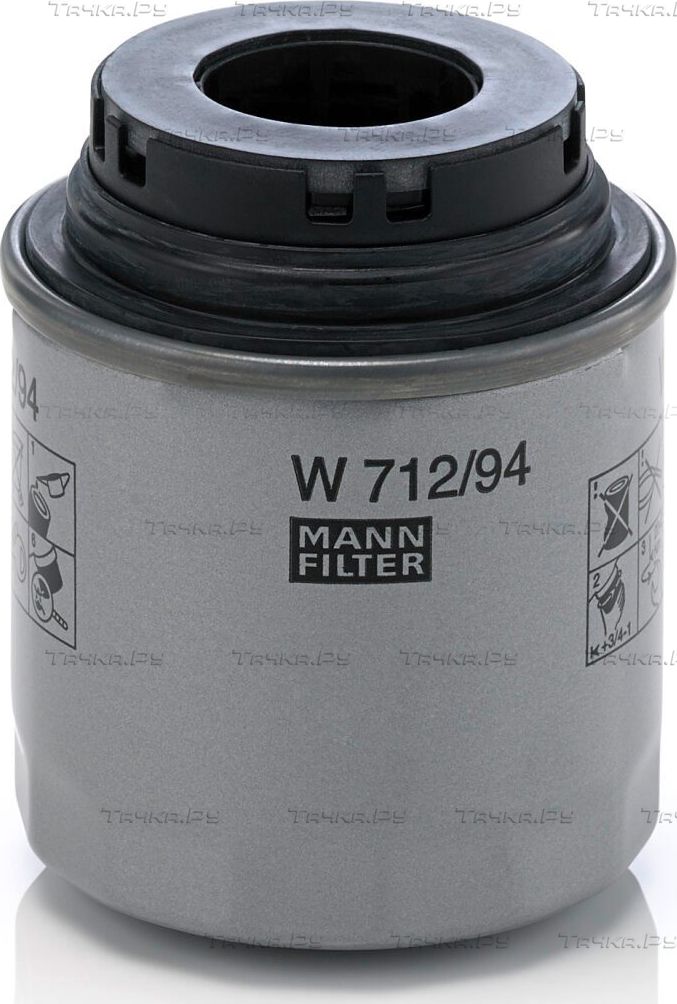 Масляный фильтр Mann-Filter для Skoda Yeti I 2010-2015. Артикул W 712/94