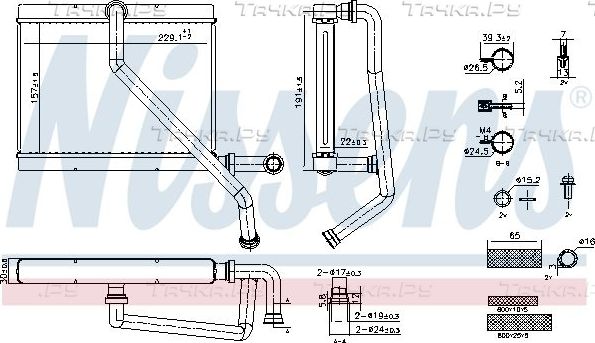Радиатор отопителя (печки) Nissens ** FIRST FIT ** для BMW 5 IV (E39) 1995-2004. Артикул 707289