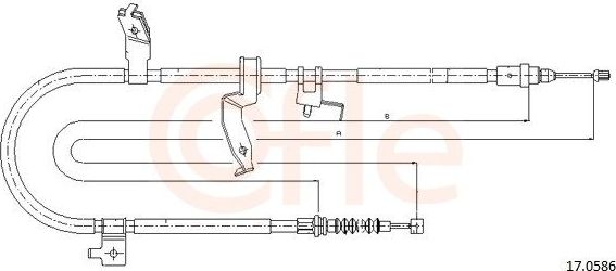 Трос ручника (тросик ручного тормоза) Cofle задний левый для Mazda 5 I (CR) 2005-2010. Артикул 17.0586