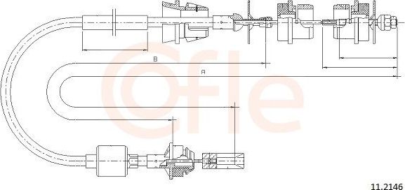 Трос сцепления Cofle для Citroen ZX 1992-1997. Артикул 11.2146