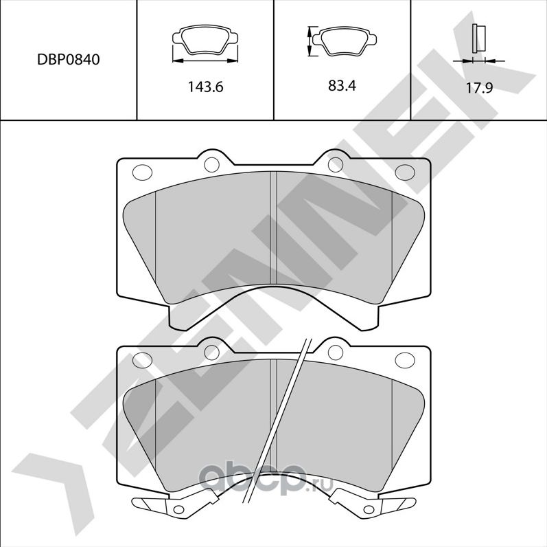 Колодки тормозные передние LAND CRUISER 09 (Zennek). Артикул DBP0840