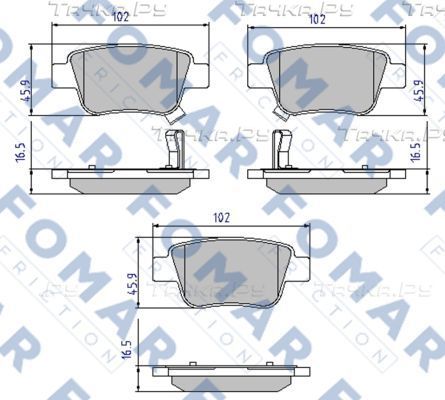 Тормозные колодки Fomar. Артикул FO 924181