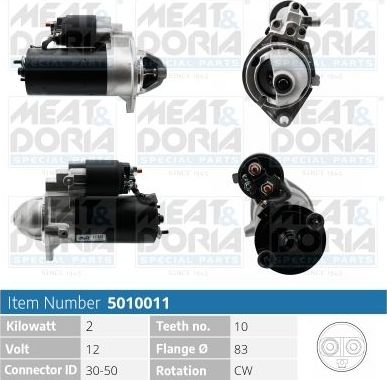 Стартер Meat & Doria для Opel Vectra B 1997-2002. Артикул 5010011