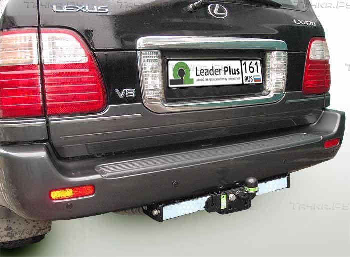 Фаркоп Лидер-Плюс для Toyota Land Cruiser 100 1998-2007 (с накладкой из нерж. стали). Фланцевое крепление. Артикул L104-F(N)
