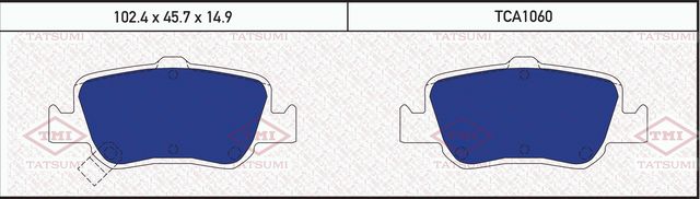 Колодки тормозные TOYOTA AURIS 07- 1.33-2.2 задн. (Tatsumi). Артикул TCA1060
