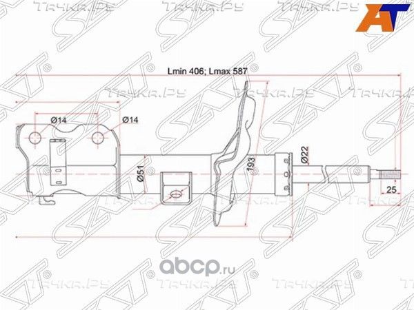 Стойка передняя NISSAN TEANA 03-08 LH (SAT). Артикул ST543039Y026