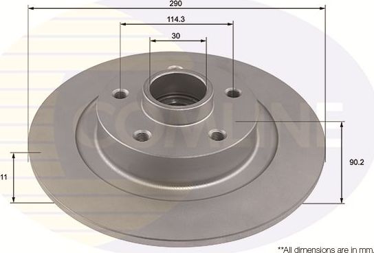 Тормозной диск Comline COATED задний для Renault Espace V 2015-2026. Артикул ADC3033
