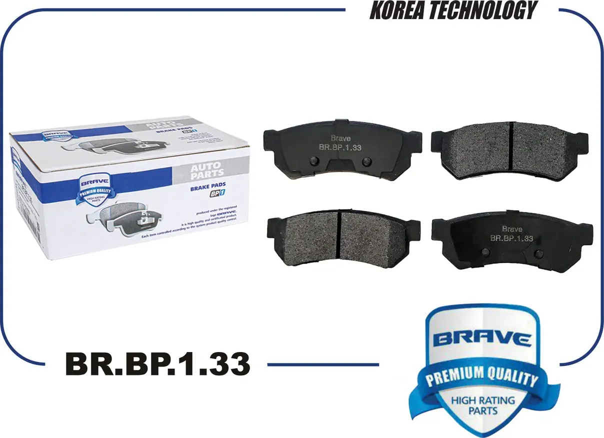 Колодки тормозные дисковые (Brave). Артикул BR.BP.1.33