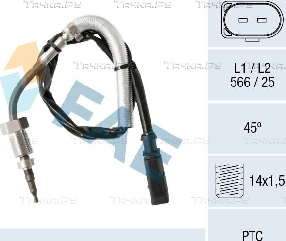 Датчик температуры выхлопных газов FAE для Audi TT III (8S) 2014-2026. Артикул 68007