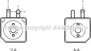 Радиатор масляный (маслоохладитель) для двигателя AVA (алюминий). Артикул VN3082