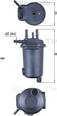 Топливный фильтр Mahle для Renault Clio II 2005-2013. Артикул KL 632D