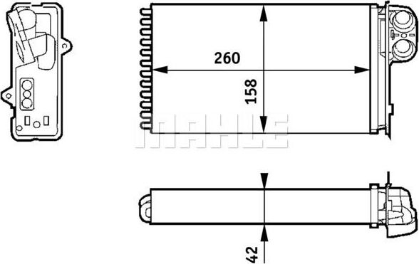 Радиатор отопителя (печки) Mahle Behr для Renault Scenic II 1999-2003. Артикул AH 162 000S
