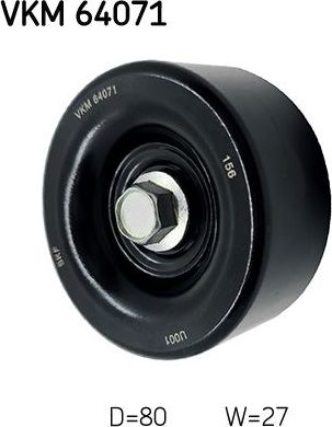 Направляющий (ведущий) ролик приводного поликлинового ремня SKF. Артикул VKM 64071