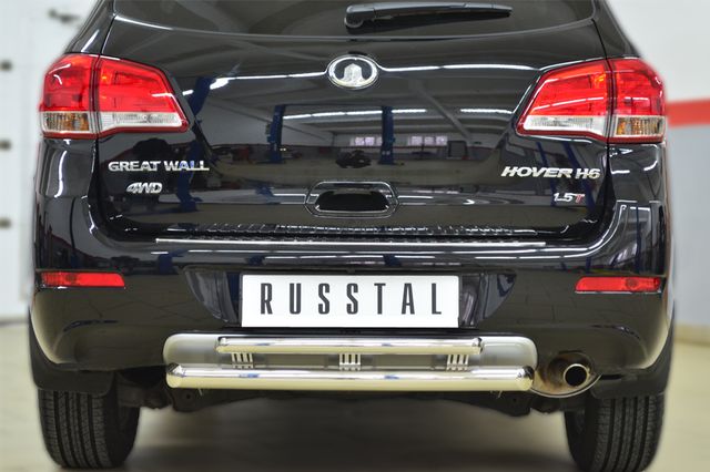 Защита RusStal заднего бампера d63/42 (дуга) для Great Wall Hover H6 2013-2017. Артикул GH6Z-001633