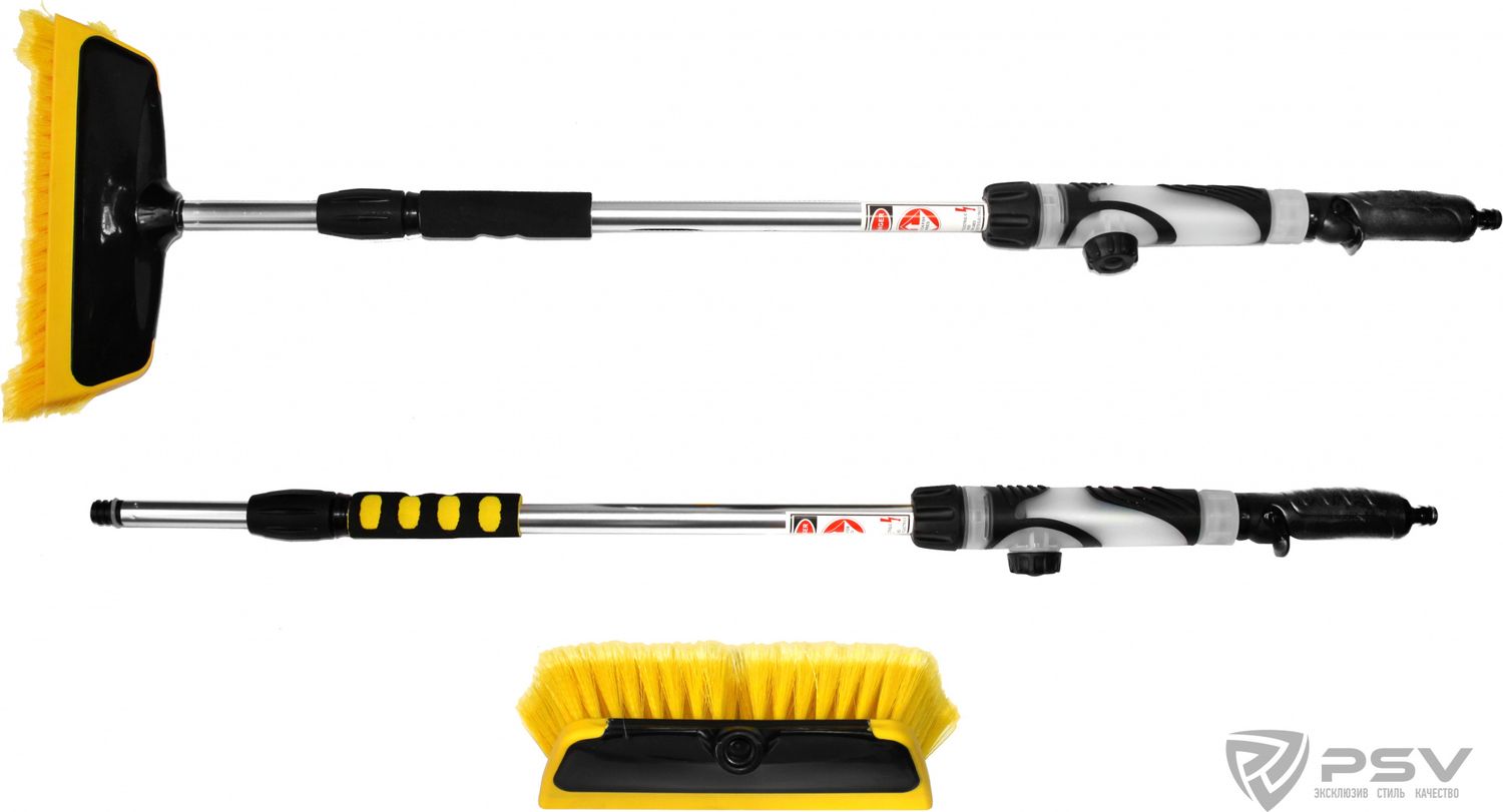 Щетка PSV XST17-S Premium для мытья, с насадкой-пеногенератор и краном, телескопическая (97-160 см). Артикул 130628