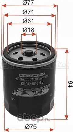 Фильтр масляный MAZDA 2 DL3 BM3 BP6 GJG (SAT). Артикул ST1080002