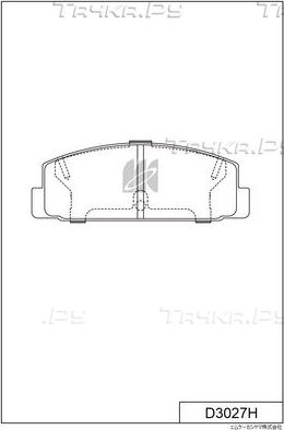 Тормозные колодки MK Kashiyama задние для Mazda MX-6 1992-1997. Артикул D3027H