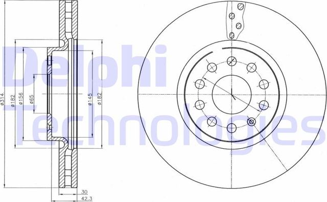 Тормозной диск Delphi. Артикул BG4330C