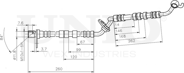 Шланг тормозной (Unio). Артикул BRH-10113