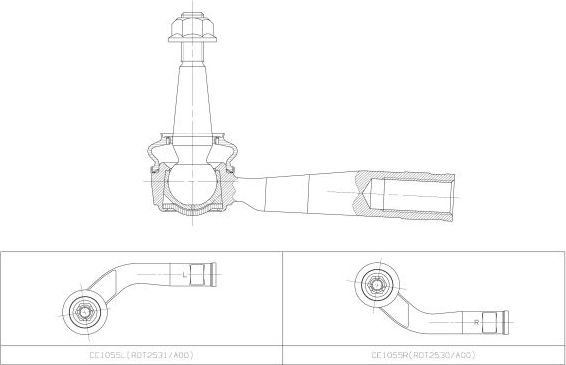 Наконечник рулевой тяги CTR. Артикул CE1055L