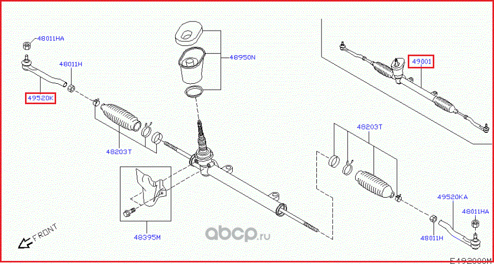 Наконечник рулевой тяги Nissan. Артикул 486471U61A