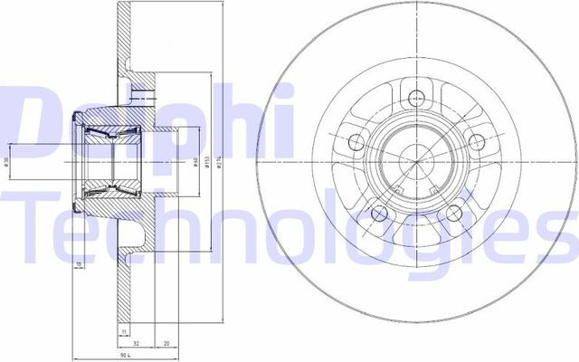 Тормозной диск Delphi. Артикул BG9113RSC