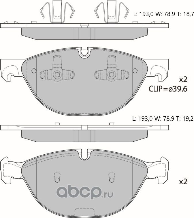 Колодки тормозные дисковые противоскрипная пластина в компл. (Avantech). Артикул AV036