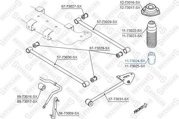 Отбойник амортизатора (стойки) Stellox. Артикул 11-73024-SX