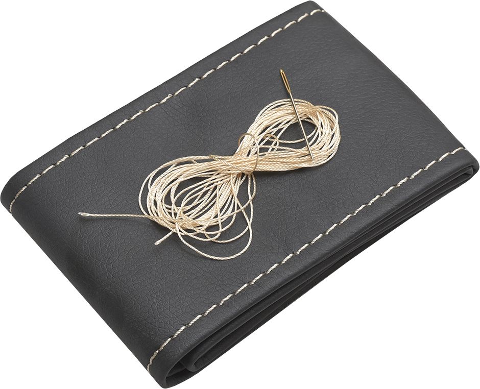 Оплётка на руль Rezkon (размер M, экокожа глад., цвет ЧЕРНЫЙ/БЕЖЕВЫЙ). Артикул 8001011015