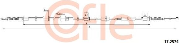 Трос ручника (тросик ручного тормоза) Cofle. Артикул 92.17.2574