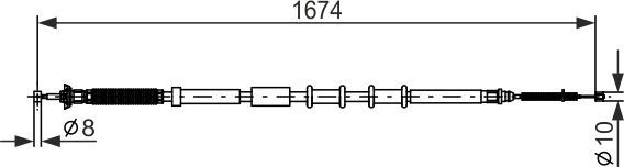 Трос ручника (тросик ручного тормоза) Bosch. Артикул 1 987 477 976