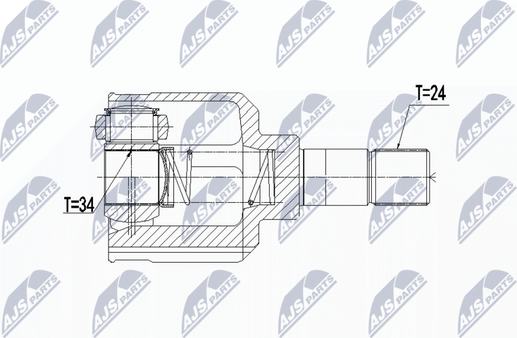Шрус внутренний (граната) NTY. Артикул NPW-PE-024