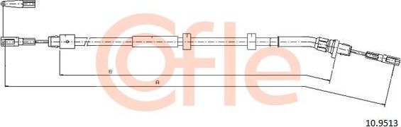 Трос ручника (тросик ручного тормоза) Cofle задний правый для Mercedes-Benz M-Класс I (W163) 1998-2005. Артикул 92.10.9513