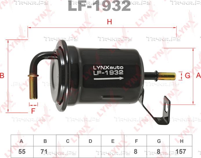 Топливный фильтр LYNXauto. Артикул LF-1932