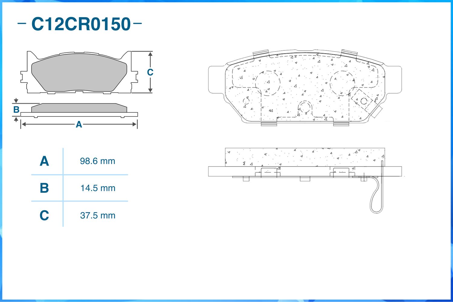 Колодки тормозные задние (Low Metallic) (Cworks). Артикул C12CR0150