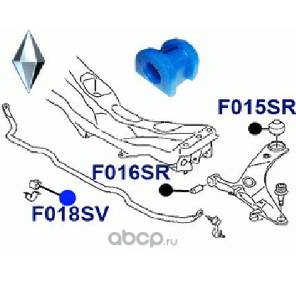 Втулка стабилизатора передней подвески =21 (Фортуна). Артикул F018SV