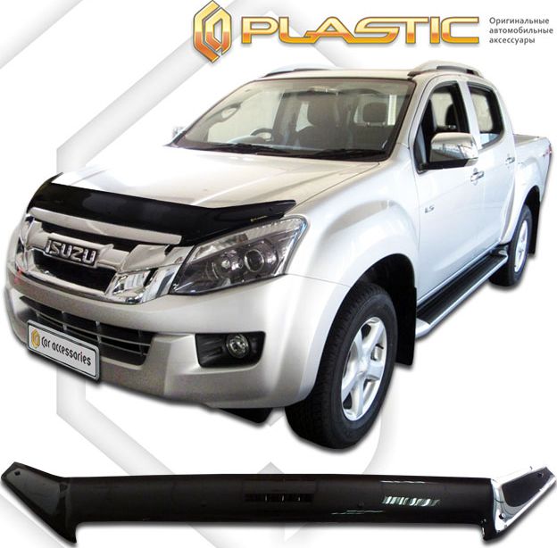 Дефлектор СА Пластик для капота (Classic черный) Isuzu D-MAX Double Cab 2012-2020. Артикул 2010060112283