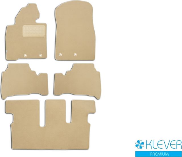 Коврики Klever Premium для салона Toyota Land Cruiser 200 7 мест АКПП внедорожник 2007-2012 Бежевые. Артикул KLEVER04489422112kh