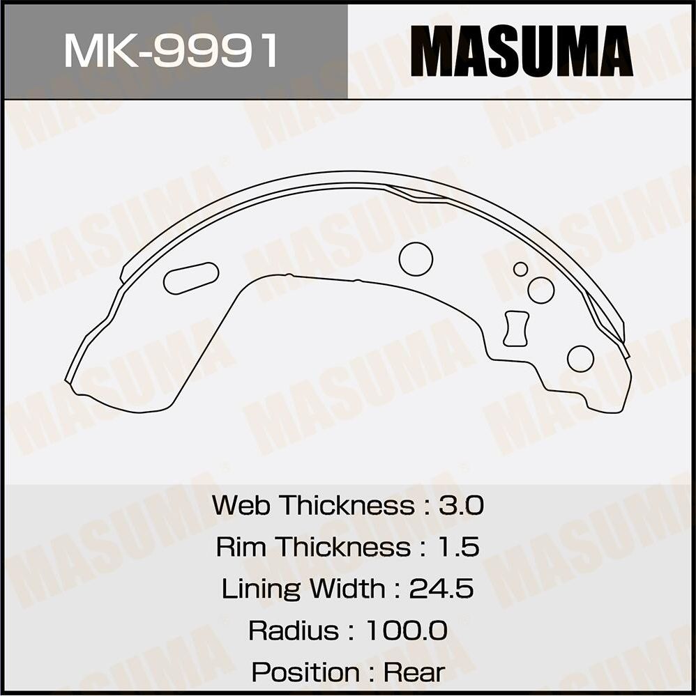Тормозные колодки Masuma. Артикул MK-9991
