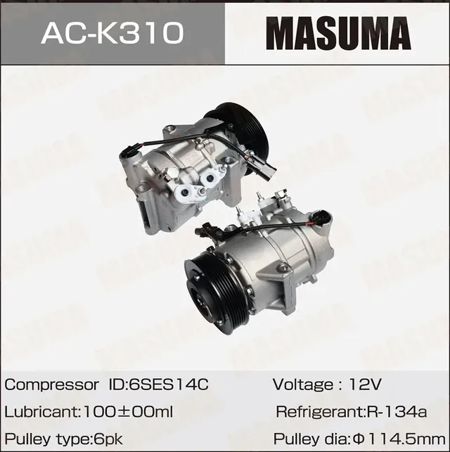Компрессоры кондиционера , KIA OPTIMA IV / NU (Masuma). Артикул ACK310
