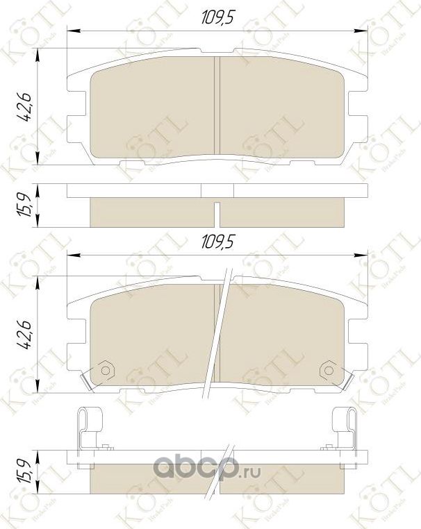 Колодки тормозные GREAT WALL HOVER/ISUZU TROOPER/OPEL FRONTE (Kotl) Kotl. Артикул 1187KT