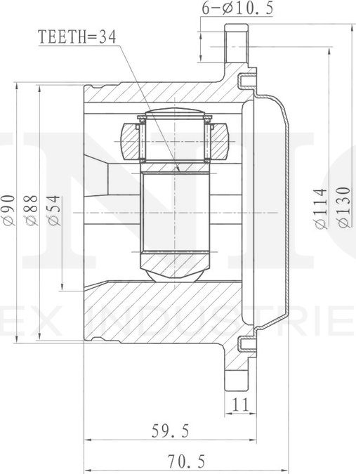 ШРУС внутренний (Unio). Артикул CVJ-30011
