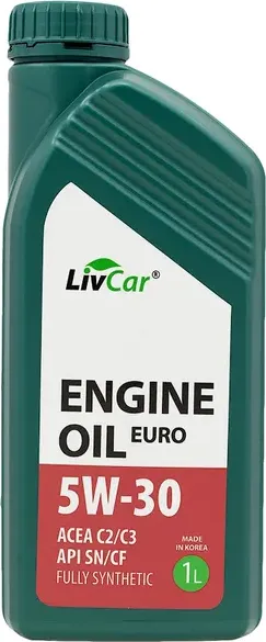Масло моторное  5W-30  LivCar Engine Oil EURO 5W-30 ACEA C2/3 API SN/CF (1л) Livcar. Артикул lc7110530-001